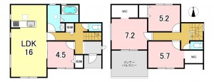 一宮市北今、新築一戸建ての間取り画像です