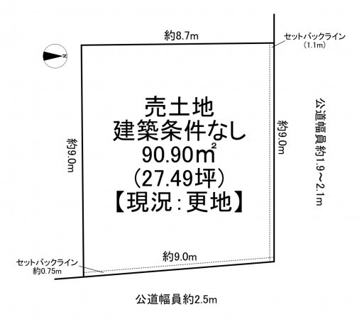 一宮市松山町、土地の間取り画像です