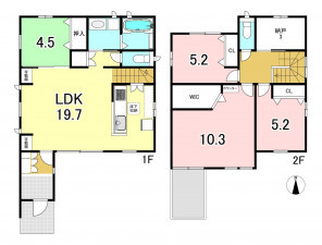 一宮市住吉、中古一戸建ての間取り画像です