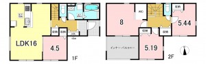 一宮市大赤見、新築一戸建ての間取り画像です