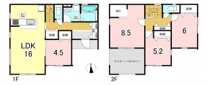 一宮市大赤見、新築一戸建ての間取り画像です