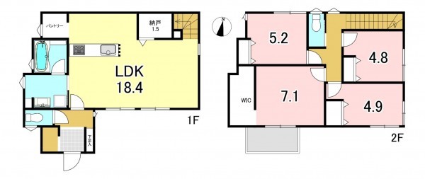 一宮市新生、新築一戸建ての間取り画像です