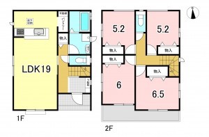 一宮市定水寺、新築一戸建ての間取り画像です