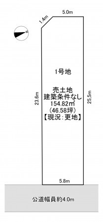 一宮市丹陽町外崎、土地の間取り画像です