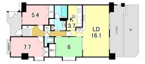 一宮市北方町北方、マンションの間取り画像です