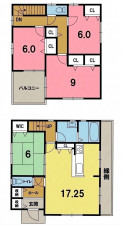 一宮市春明、中古一戸建ての間取り画像です