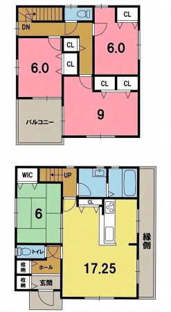 一宮市春明、中古一戸建ての間取り画像です
