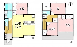 一宮市三条、新築一戸建ての間取り画像です