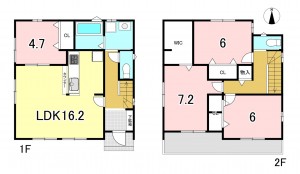 一宮市三条、新築一戸建ての間取り画像です