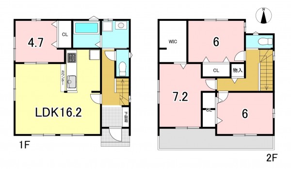 一宮市三条、新築一戸建ての間取り画像です