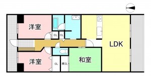 一宮市萩原町萩原、マンションの間取り画像です