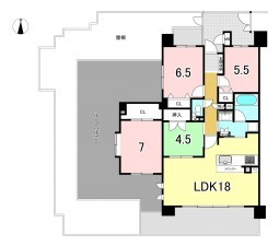 一宮市木曽川町黒田、マンションの間取り画像です