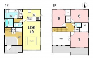 一宮市奥町、新築一戸建ての間取り画像です