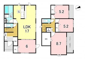 一宮市大和町氏永、新築一戸建ての間取り画像です