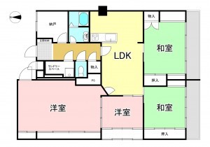 一宮市新生、マンションの間取り画像です