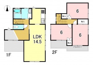 一宮市起、中古一戸建ての間取り画像です