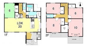 一宮市大和町馬引、新築一戸建ての間取り画像です