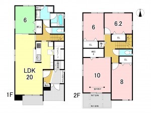 一宮市大和町馬引、新築一戸建ての間取り画像です