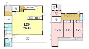 一宮市大和町毛受、新築一戸建ての間取り画像です