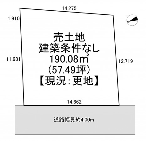 一宮市奥町、土地の間取り画像です