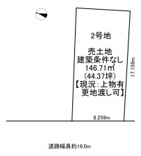 一宮市伝法寺、土地の間取り画像です