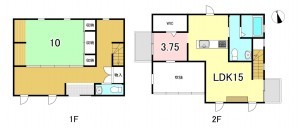 一宮市奥町、中古一戸建ての間取り画像です