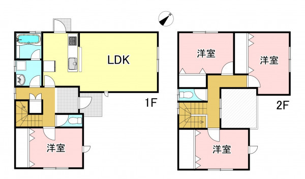 一宮市起、中古一戸建ての間取り画像です