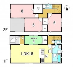 一宮市今伊勢町馬寄、新築一戸建ての間取り画像です