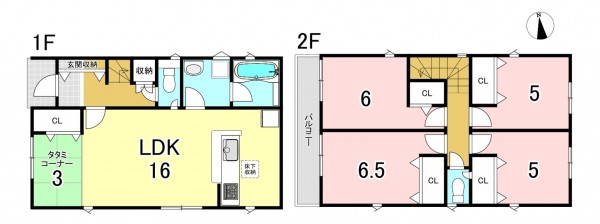 一宮市今伊勢町馬寄、新築一戸建ての間取り画像です