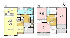 一宮市佐千原、新築一戸建ての間取り画像です