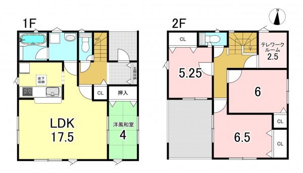 一宮市祐久、新築一戸建ての間取り画像です
