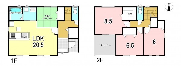 一宮市今伊勢町馬寄、新築一戸建ての間取り画像です