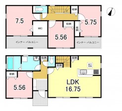 一宮市今伊勢町本神戸、新築一戸建ての間取り画像です