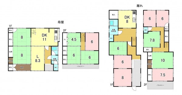 一宮市西五城、中古一戸建ての間取り画像です