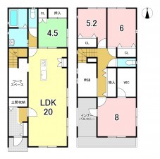 一宮市平和、新築一戸建ての間取り画像です