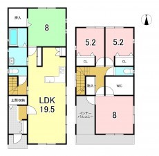 一宮市平和、新築一戸建ての間取り画像です