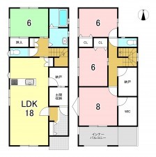 一宮市平和、新築一戸建ての間取り画像です