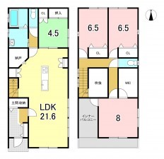 一宮市平和、新築一戸建ての間取り画像です