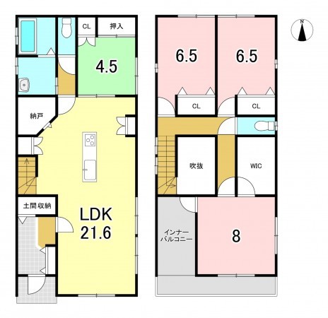 一宮市平和、新築一戸建ての間取り画像です