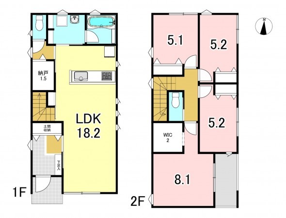 一宮市平和、新築一戸建ての間取り画像です