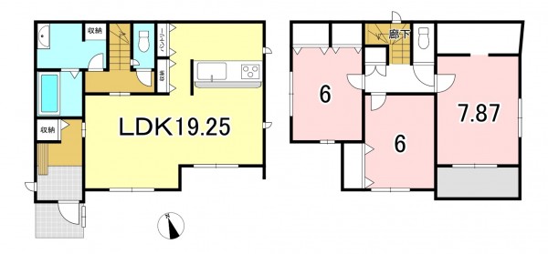 一宮市あずら、新築一戸建ての間取り画像です