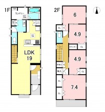 一宮市観音寺、新築一戸建ての間取り画像です