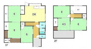 一宮市小信中島、中古一戸建ての間取り画像です