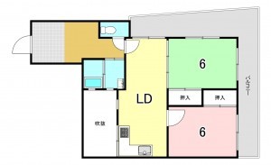 一宮市大志、マンションの間取り画像です
