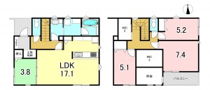 一宮市大和町馬引、新築一戸建ての間取り画像です