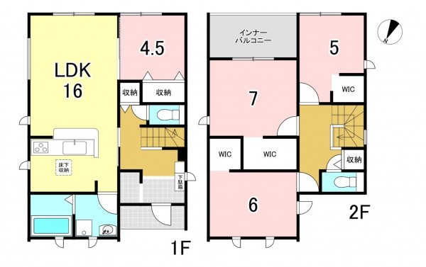 一宮市今伊勢町本神戸、新築一戸建ての間取り画像です