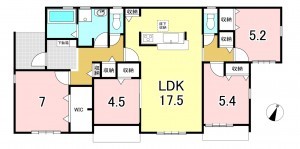 一宮市今伊勢町本神戸、新築一戸建ての間取り画像です