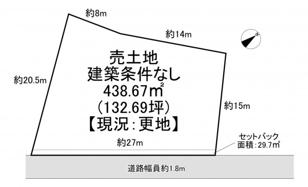 一宮市木曽川町玉ノ井、土地の間取り画像です