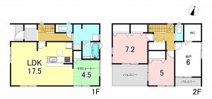 一宮市下沼町、新築一戸建ての間取り画像です