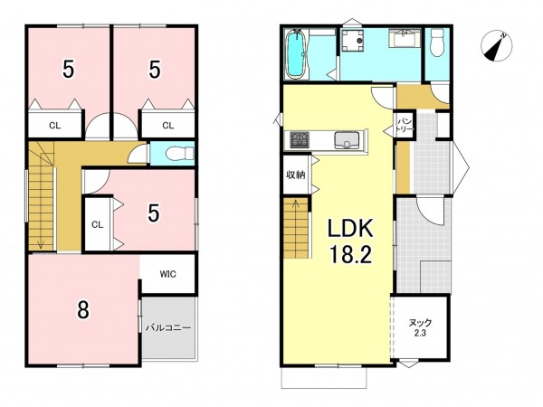 一宮市北神明町、新築一戸建ての間取り画像です
